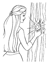 coloriage Barbie et le diamant dans l arbre